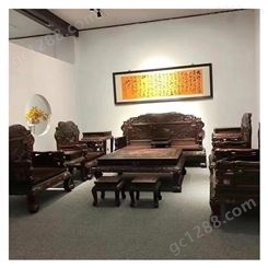 客厅红木家具 老挝大红酸枝交织黄檀孔雀开屏沙发 国标红木沙发
