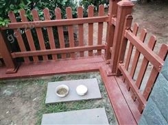 别墅庭院设计塑木围栏 樟子松防腐木护栏 栅栏