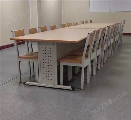 钢木学校图书馆椅子阅览室桌椅组合钢制书架学校办公桌