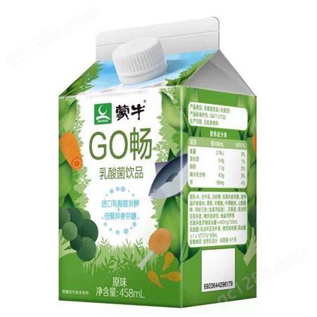 蒙牛GO畅乳酸菌饮品458mL*12整箱进口生牛乳发酵
