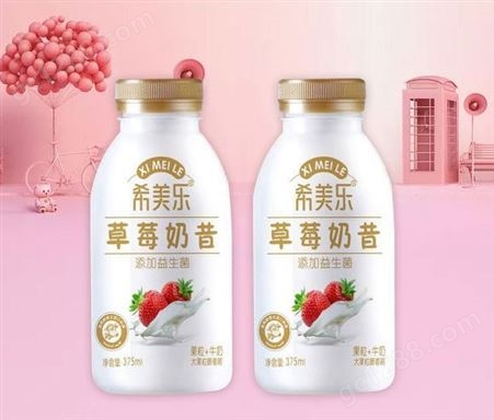 黄桃奶昔375ml牛奶加果粒嚼着喝乳味饮料添加益生菌