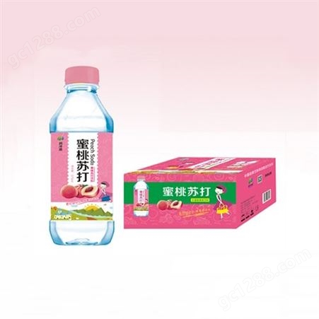 柠檬味蜜桃味苏打水饮料350ml箱装果味饮料商超渠道