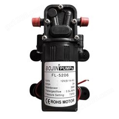 锂电池农用电动喷雾器泵12v隔膜泵博今5206H微型高压直流水泵水钻