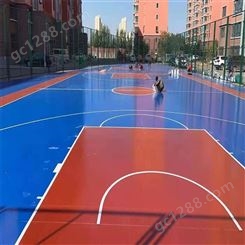 学校户外运动场地 硅pu篮球场 塑胶跑道 奥奕康体育