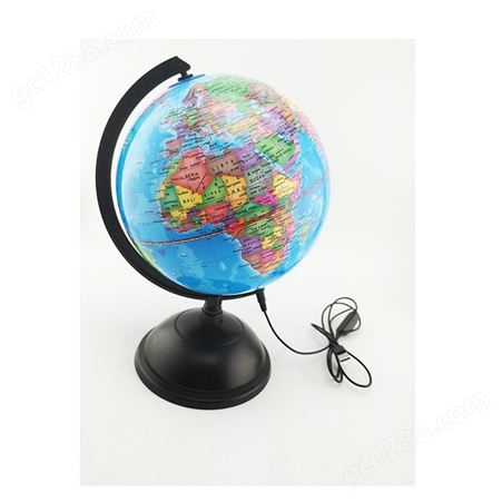官谷 LED发光地球仪20cm中学生礼品 世界地图高清微方益智