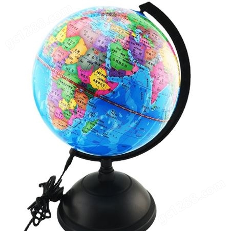 官谷 LED发光地球仪20cm中学生礼品 世界地图高清微方益智