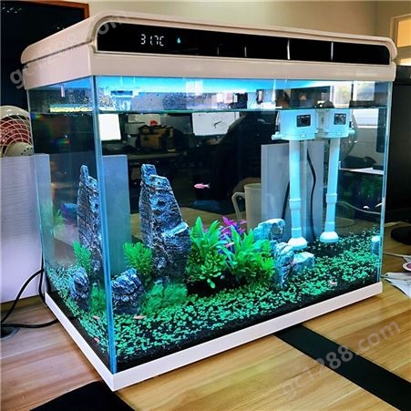 森森超白玻璃小鱼缸客厅 小型桌面家用水族箱 生态免换水金鱼缸