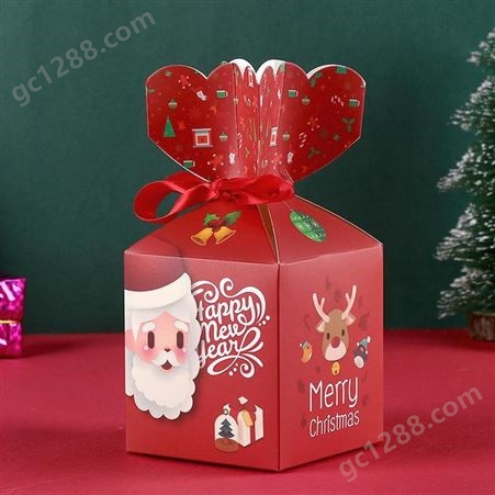 圣诞糖果盒子 平安夜苹果包装圣诞节糖果巧克力包装盒 设计新颖