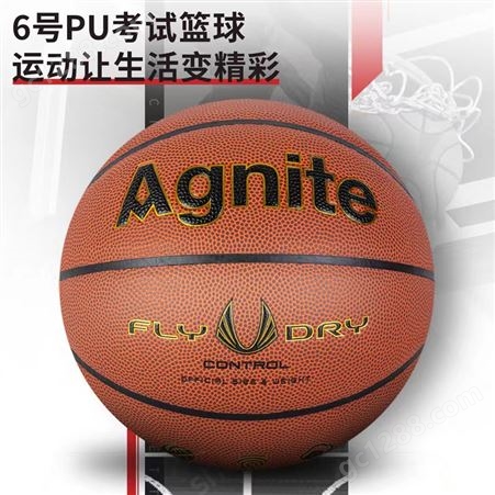 安格耐特F1184 PU材质篮球 六号 考试 /训练球（橙色）