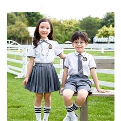 学生校服儿童套装英伦风夏季大班毕业照服幼儿园班服纯棉
