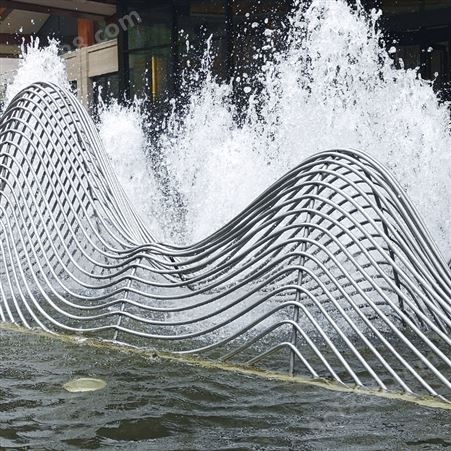 定制不锈钢假山雕塑园林景观金属切片创意抽象房地产广场水景摆件