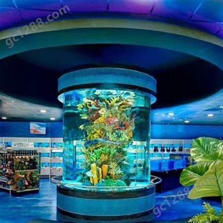 成都海洋馆亚克力工程鱼缸定制 20mm亚克力厚板观赏鱼缸