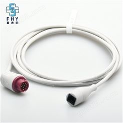 富惠阳OEM有创压电缆适用迈瑞T5转雅培压力传感器电缆