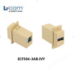 L-COM ECF504-3AB-IVY USB3.0转接头 A型/B型母头 ABS外壳 乳白色