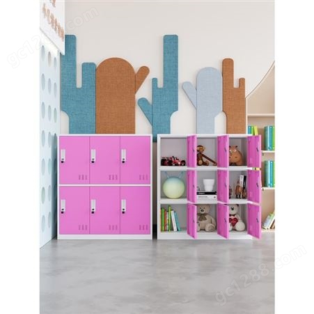 学校幼儿园学生书包储物柜宿舍钢制柜子教室多彩存包柜带锁小矮柜